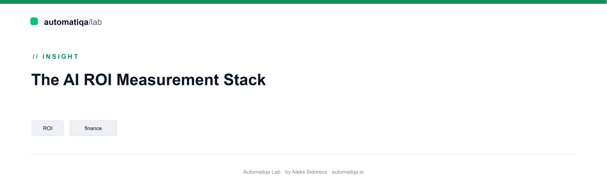 The AI ROI Measurement Stack: How to Quantify What Finance Actually Cares About