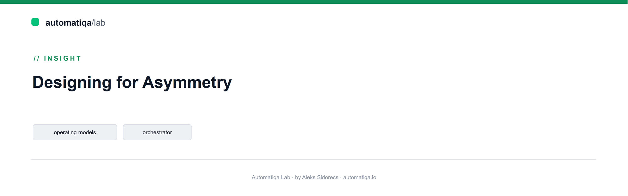 Designing for asymmetry: re-thinking operating models for chaotic supply chains