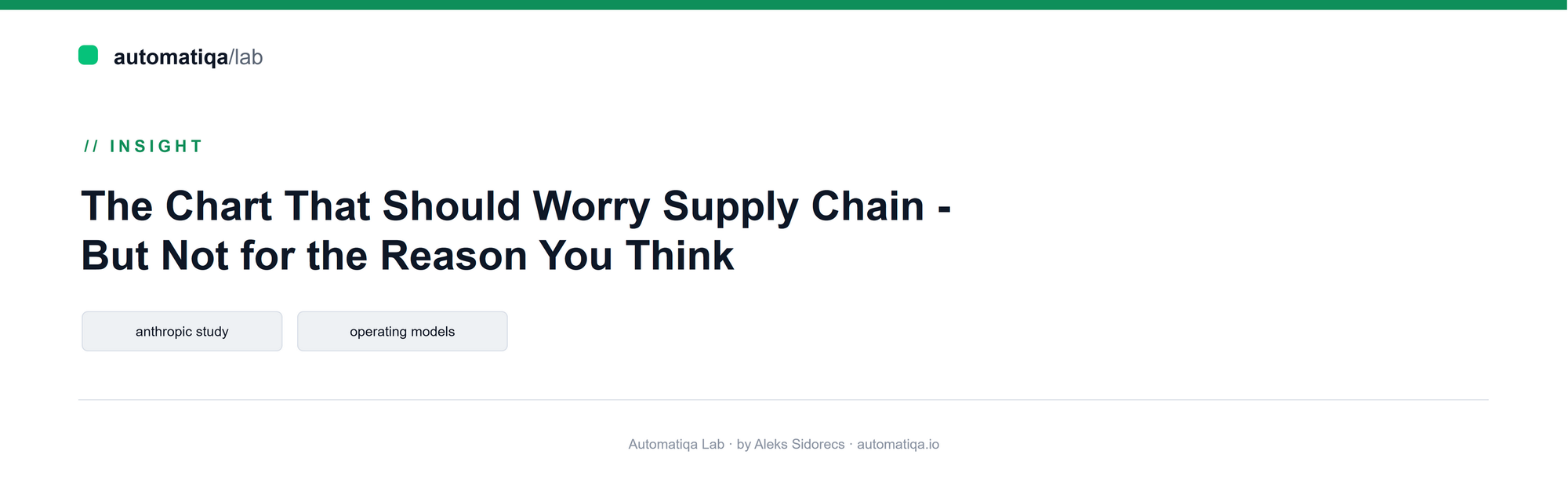 The Chart That Should Worry Supply Chain - But Not for the Reason You Think